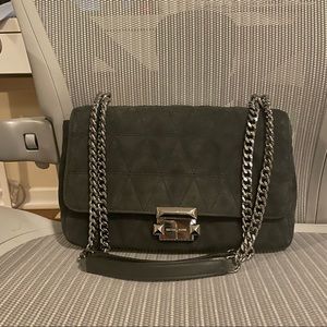 Michael Kors Dark Navy/Grey suede shoulder bag
